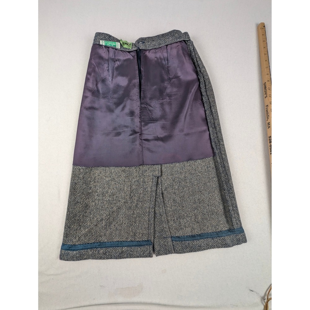 Prestige of Boston Tweed Marled Wool Pencil Skirt Blue Gray High Waist 25 VTG - Picture 12 of 13